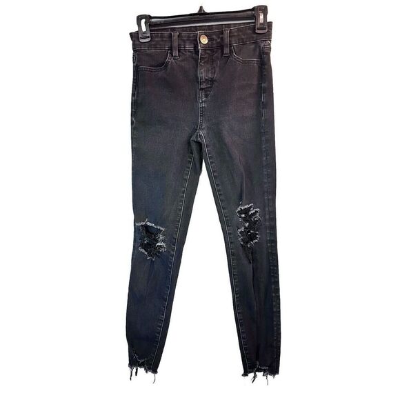 American Eagle Outfitters Denim - American Eagle Women Size 000‎ Distressed High Rise Black Dream Jeans Jeggings